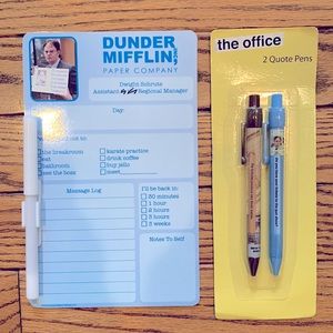 The Office magnetic dry erase memo board and set of two pens